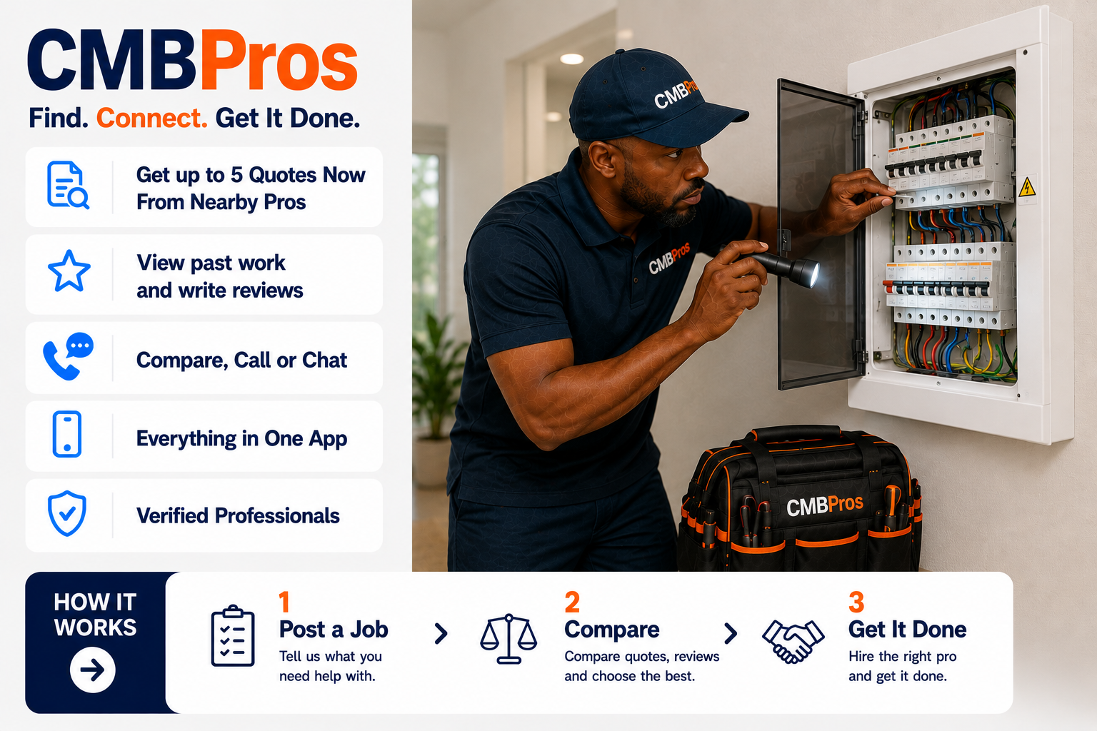 Electrician fixing electrical wiring in Lusaka
