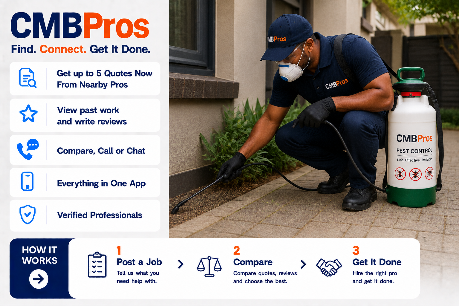 Pest control technician spraying in Lusaka