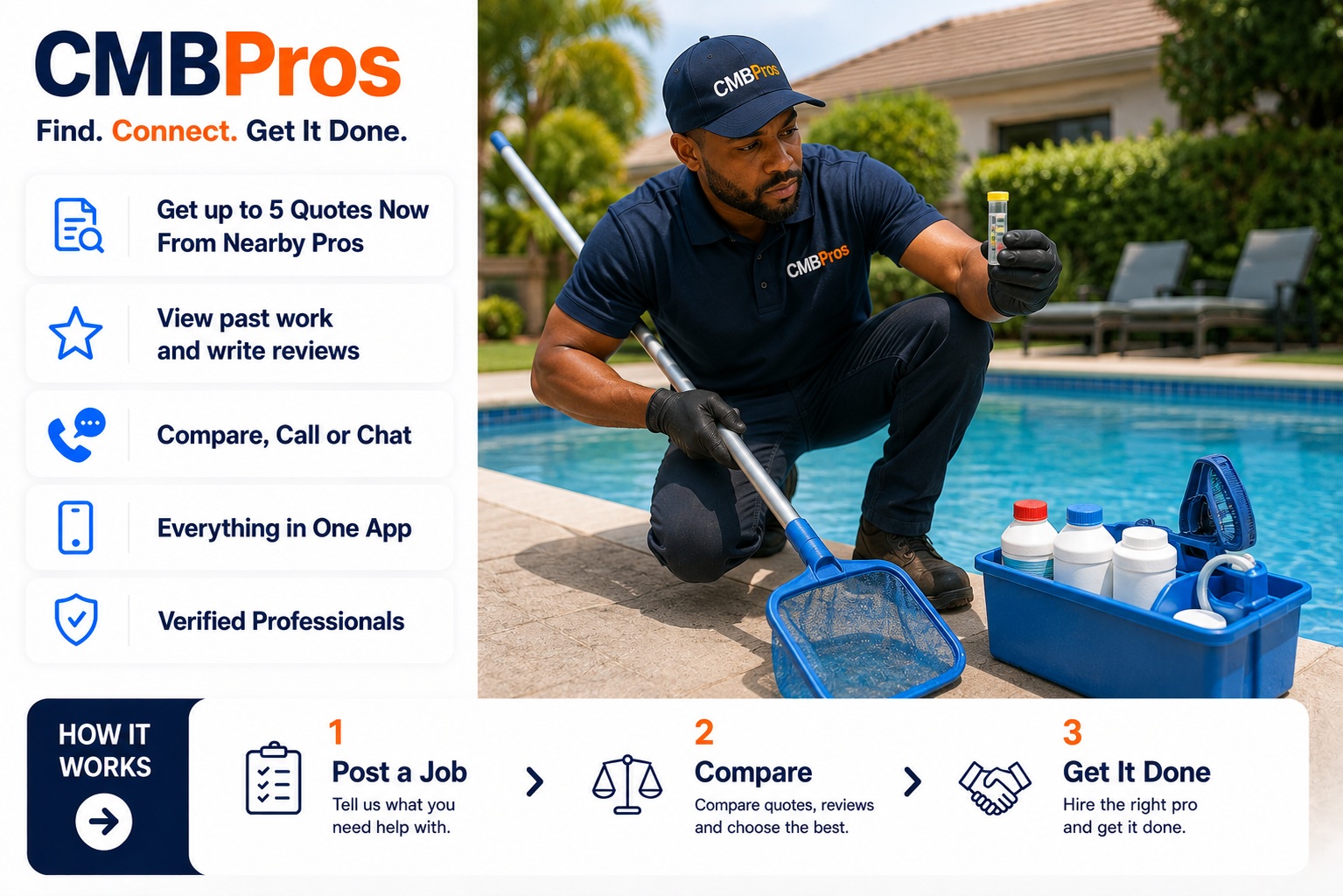 Swimming pool being cleaned and serviced in Lusaka