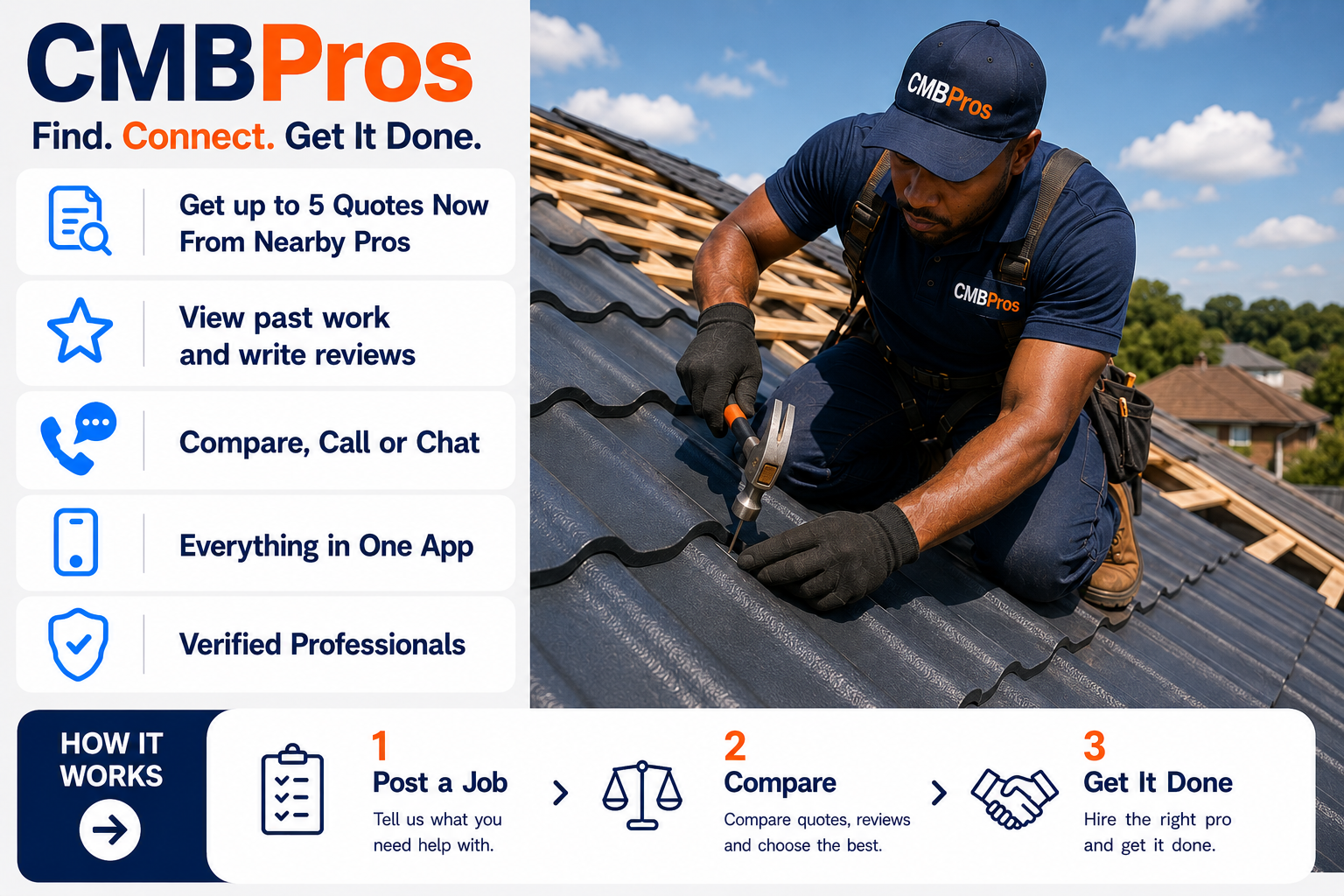 Roofer repairing a roof in Lusaka